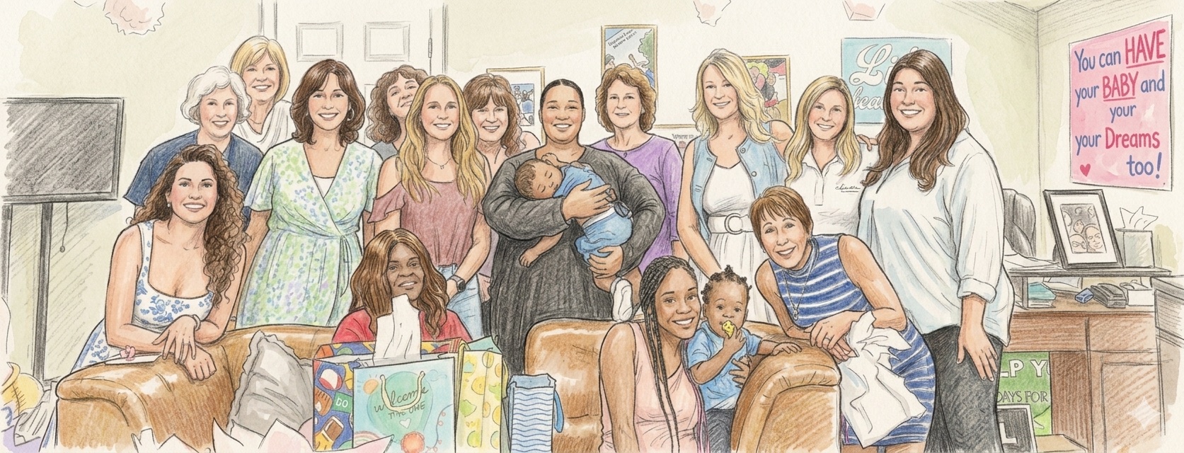 LIFEHOUSE volunteers and community members at a baby shower